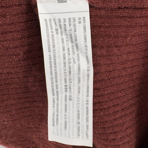 Abercrombie & Fitch Cashmere Feel Ribbed Button Cardigan Sweater Brown Small - Picture 8 of 9